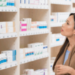 Woman vitamin shopping