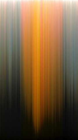 Vertical lines of blended colors, primarily orange, yellow, and blue, creating a gradient effect with a dark base.
